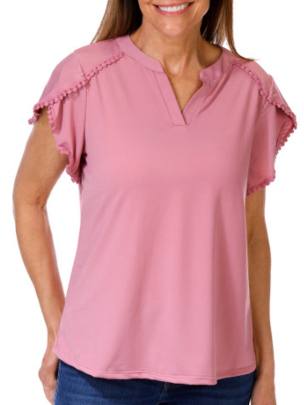 NWT Cure Women’s Pink Split-Neck Blouse Sizes PS & PM